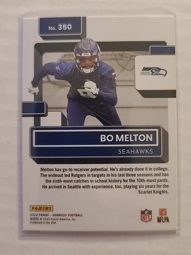 2022 Donruss Football Bo Melton RC #350 rot pressefest parallel Seahawks - Bild 2 von 2
