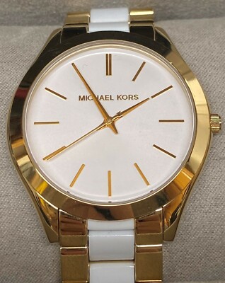 Women\'s Slim Runway MK4295 Gold Stainless-Steel Quartz Fashion Watch Women main image 2