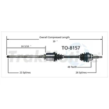 Surtrack Front Passenger Right CV Axle Shaft TO-8157