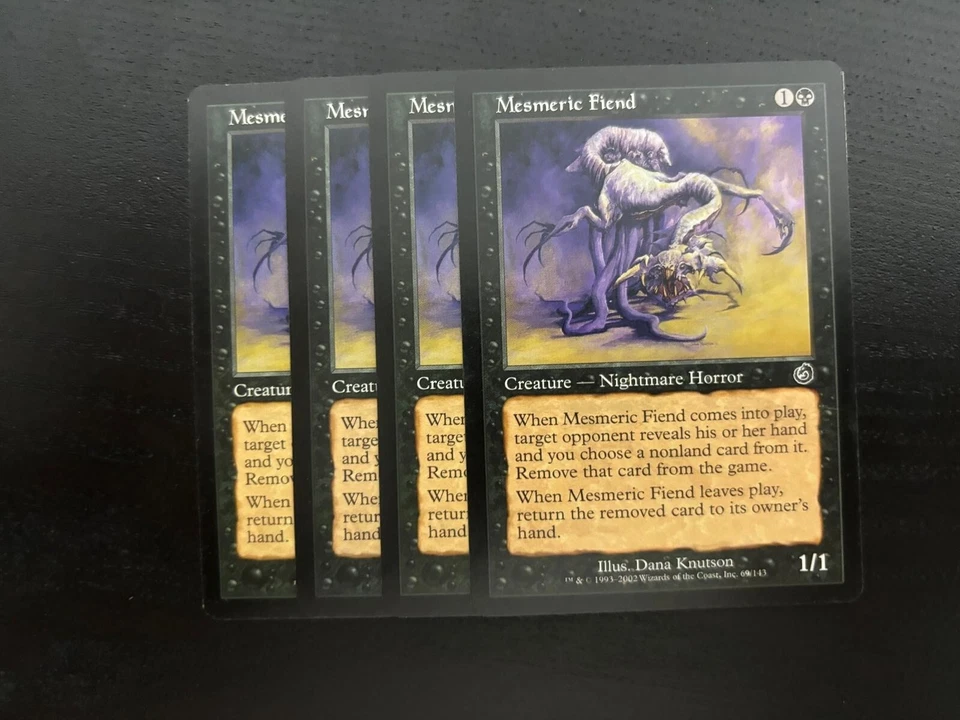 MTG 4X TORMENT MESMERIC FIEND NM ENGLISH MAGIC THE GATHERING CREATURE BLACK - Image 2 of 4