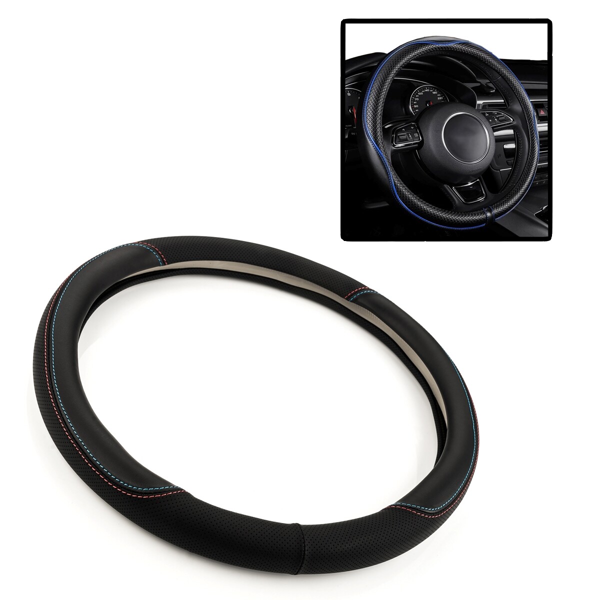 3 Piece Carbon Fiber Steering Wheel Cover,Car Steering