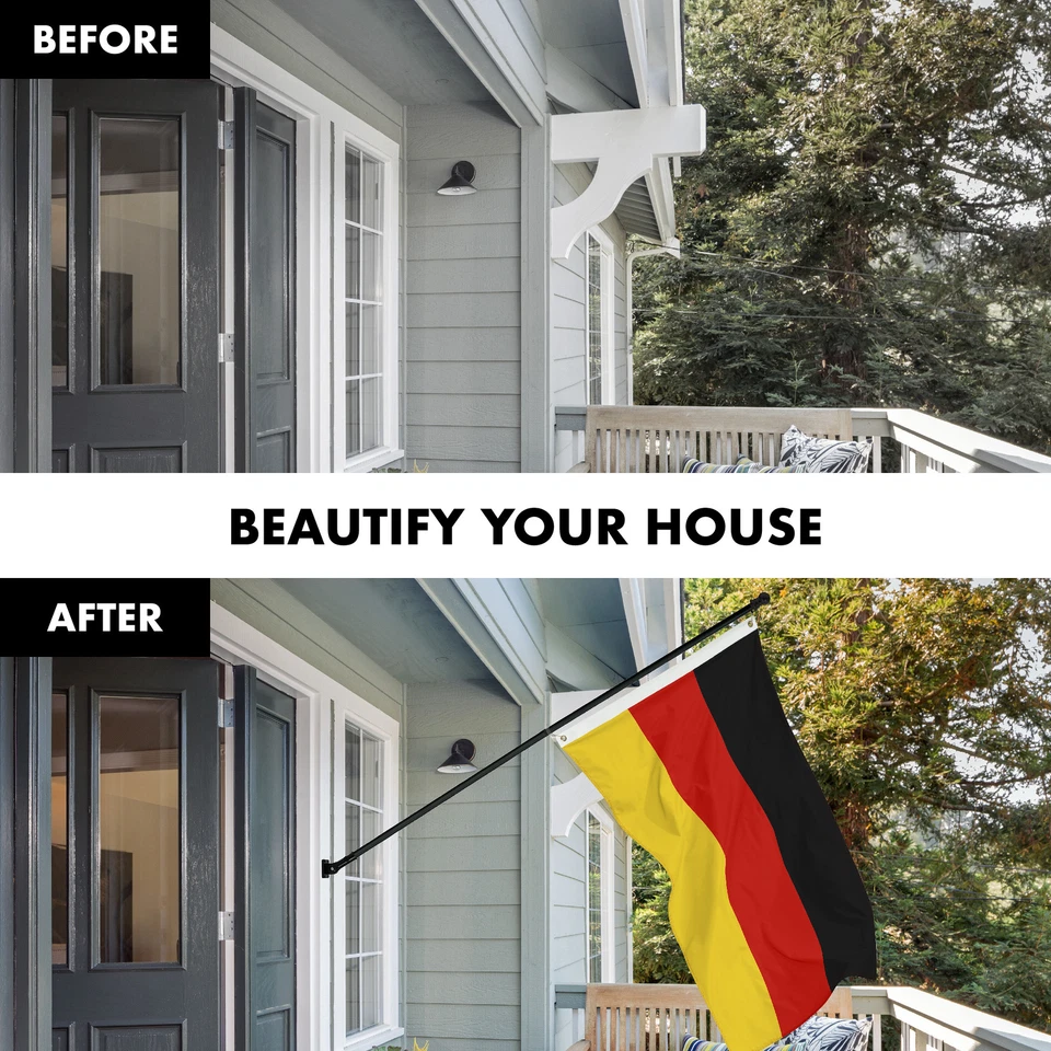 NOVO conjunto de bandeira e mastro da Alemanha G128, 6 pés poste preto e 3x5 pés bandeira 150D impressa - Imagem 3 de 4