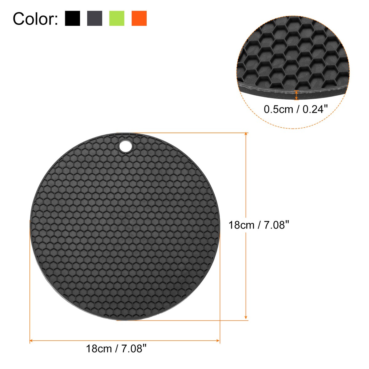Uxcell 2-Pack Silicone Trivet Mats - 9-Inch Round Heat Resistant Hot Pot Holders For Countertops