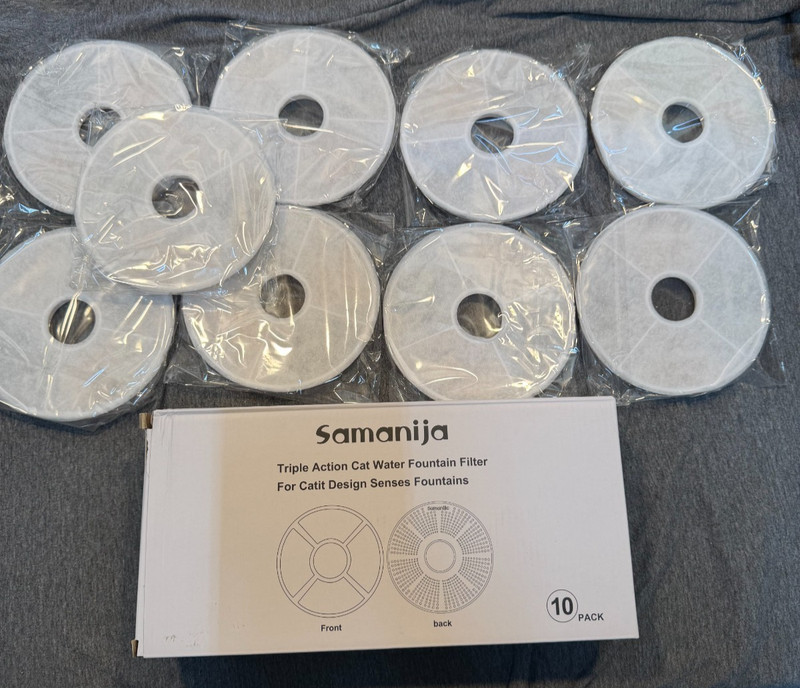 NEW Samanija Triple Action Cat Water Fountain Filters for Catit Design Senses