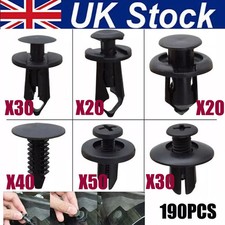 190Pcs Car Trim Clips Plastic Push Pin Rivet Retainer Fasteners Bumper Panel Kit