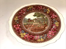 Spode Delft Dolwyddelan Castle Dinner Plate 10 1/2" multicored rare!