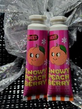 2 BATH  BODY WORKS SNOWY PEACH BERRY HAND CREAM LOTION 1 FL OZ SHEA BUTTER NEW