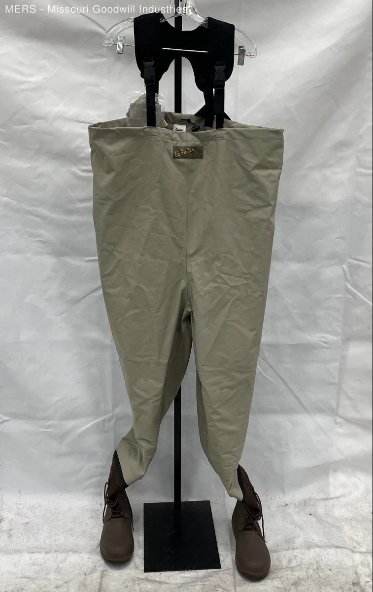 Cabela's Dry-Plus Bootfoot Chest Waders Size 11 Fishing Hunting Breathable Tan