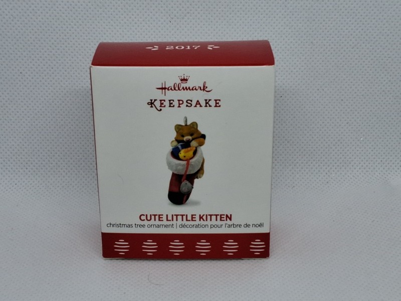 2017 hallmark miniature cute little kitten ornament NIB