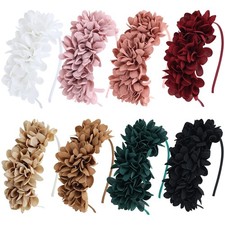 8 Pieces Retro Flower Headbands Floral Hair Bands Hoops Wedding Birthday Part...