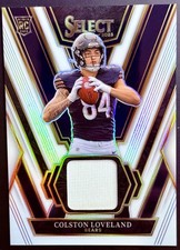 2025 Panini Select - Rookie Swatches Colston Loveland White Prizm /99 (MEM, RC)