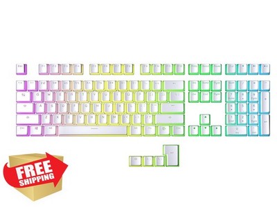 Geeky Pudding Keycaps 112 Keys PBT White