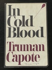 Truman Capote Signed In Cold Blood Book Cover...