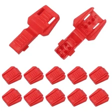 0.5" Zipper Pull Cord Lock, Plastic Shoe Lace End Clips, 12 Pack Red