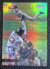 2021 Stadium Club Trevor Rogers Rainbow Foilboard Foil Auto RC /10 Rookie