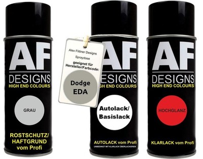 Spraydose Set für Dodge EDA Light Graystone Perl Autolack Klarlack Grundierung S