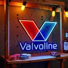 16"x11" Valvoline Oil Gas Station LED Neon Sign With Dimmer USB Powered Light