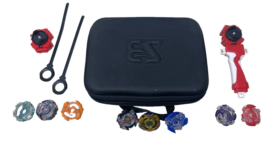 Kampfkreisel Arena Set mit 8 Kreiseln, 2 Launchern, Tasche & Zubehör - Bild 4 von 4