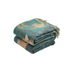 Boho Throw Blanket, 100 Cotton Ultra Soft Luxury 60x80 Inch Spring Bird Blue