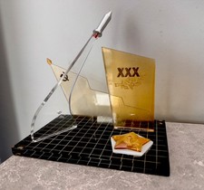 Vintage Soviet  Space Age Desk Souvenir Propaganda Plexiglass USSR. Decor