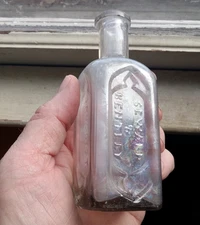 1860s RARE SEWARD & BENTLEY DRUGGIST BUFFALO FANCY SUNKEN PANELS MEDICINE BOTTLE