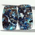 20.50Cts Natural Azurite Cushion Pair Cabochon Loose Gemstone