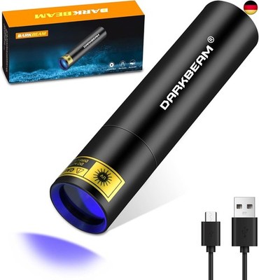 DARKBEAM UV Taschenlampe uv Lampe 365nm Licht Wiederaufladbar, Woodsche Lampe