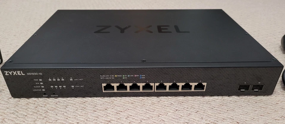 Zyxel XS1930-10 Switch 8-Port 10GbE + 2 x 10G SFP+ L3 Cloud Managed + Rack Ears - Image 2 of 2