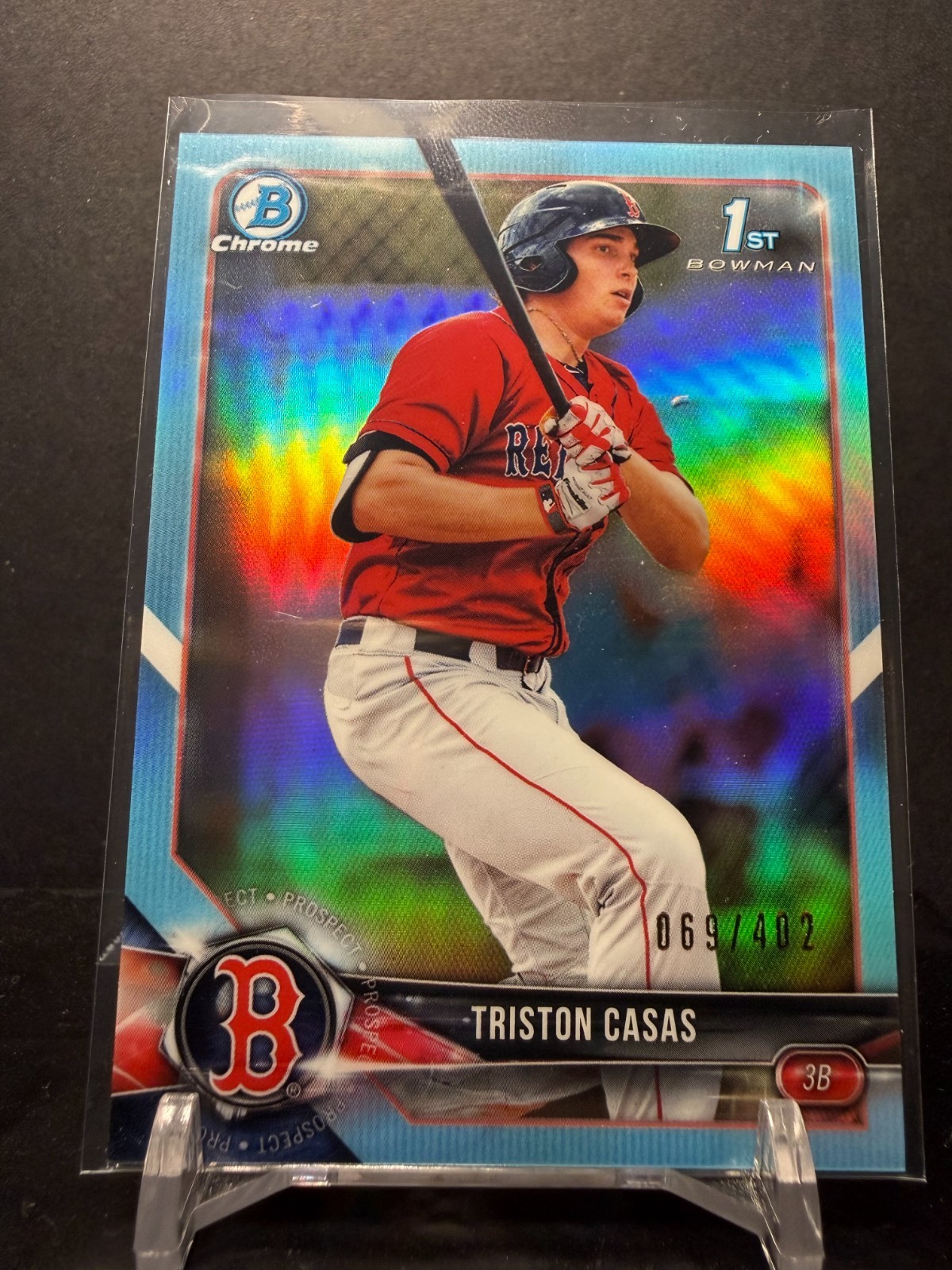 011181- 2018 Bowman Draft Chrome Sky Blue Refractor /402 Triston Casas #BDC-171