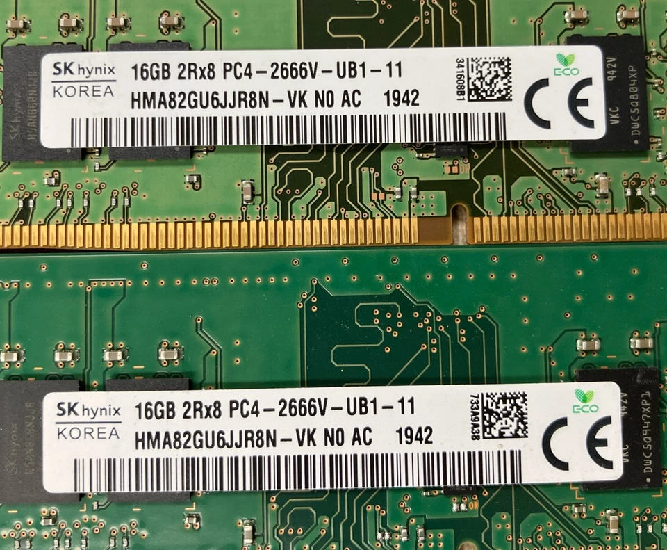 16gb DDR4 DIMM Desktop Memory RAM Sk Hynix + Crucial - 3 Modules - Image 3 of 4
