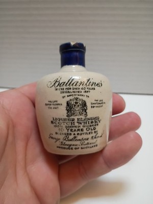 Vtg Mini Ballantines Finest Blended Scotch Whisky Bottle Possil Pottery SCOTLAND
