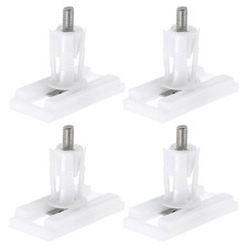4Pcs Toilet Seat Cover Hinge 50mm Blind Hole Rectangular Bolts White