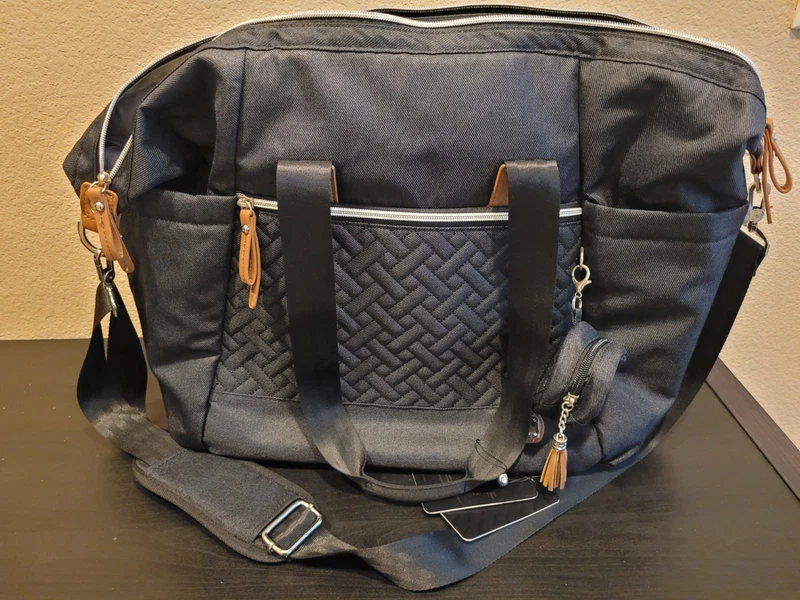 Dikaslon Diaper Bag Tote Dark Gray Changing Pad