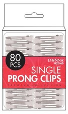 80 PCS Single Prong Metal Curl Clips with Holes for Hair Styling Silver