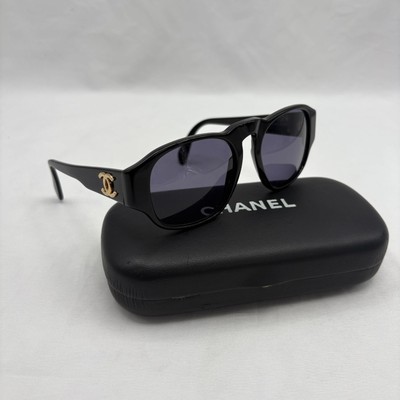 CHANEL Sunglasses Black Gold CC Logo 01452 94305 Authentic  display picture 1