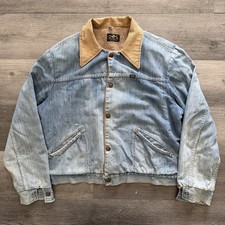 VTG 70s MAVERICK SHERPA LINED DENIM JACKET MADE IN USA SIZE L