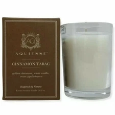 Aquiesse Cinnamon Tabac Vanilla Sweet Aged Tobacco￼ Luxury Candle 6.5oz NIB