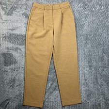 Old Navy Taylor Straight Trouser Pants Women's M Tan Extra High Rise Pockets