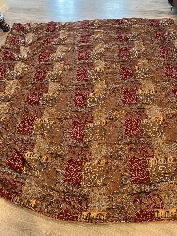 King Size Comforter with 2 Pillow Shams Royal Red and Brown King Size