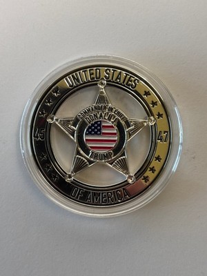 Limited Star Shield Badge Flag Donald Trump Commander In Chief - Silver Gilded