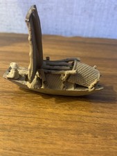 Chinese Mudman 3 Men Reading Matte Clay Bonsai Art Vintage