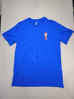 Levi's x Super Mario Toad T-Shirt Blue ''Woo Hoo!'' Graphic Tee Men's Size Medium