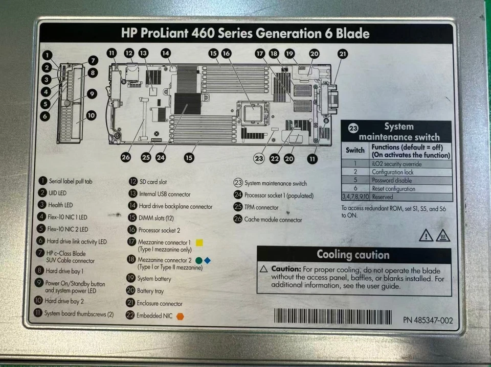 HP ProLiant 460 Series Gen6 Blades 485347-002 - Image 2 of 4
