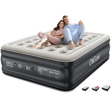 OhGeni Queen Air Mattress with Built in Pump, Blow Up Guest Mattress,Low Noise S