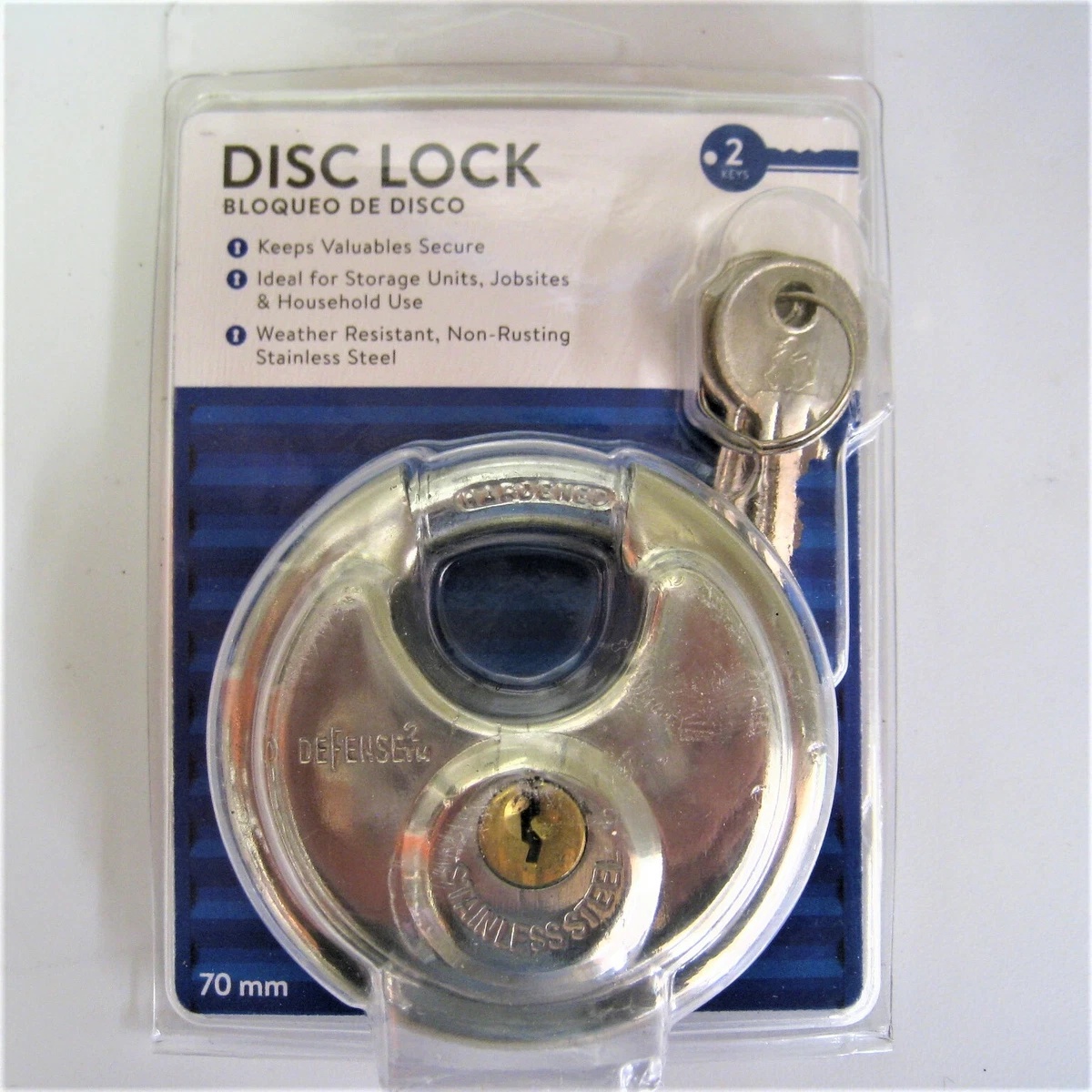 Commando Lock Disc Lock 1in Shackle X Width Steel Keyed, 59 OFF