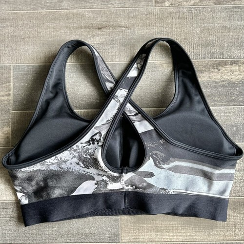 Under Armour Grey/Black Marble/Camo Print Crossback Sports Bra Women's Size XL - Picture 2 of 5
