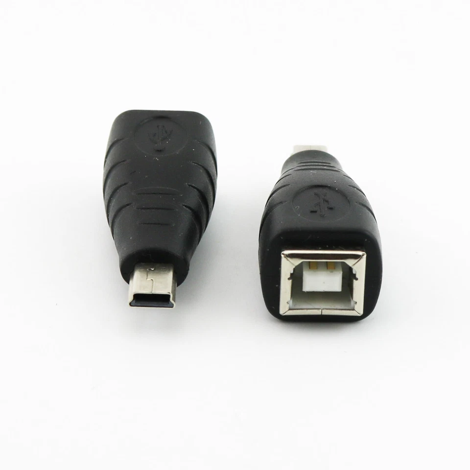 10x USB 2.0 Type B Printer Female To Mini USB 5 Pin Male Plug Adapter Convertor - Image 2 of 4