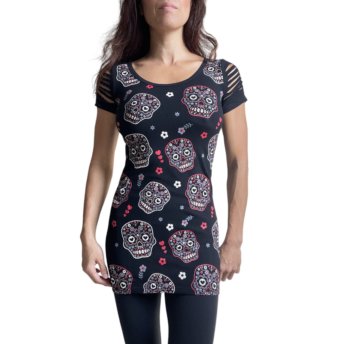 cut out skull dress JAWBREAKER GOTHIC PUNK SKULL TWISTED FAST FOOD HALLOWEEN BODYCON DRESS DRA8054
