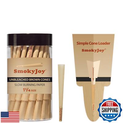 SmokyJoy Cones Rolling Papers Pre Rolled Paper Cones 1 1/4 Size - 50 Pack Pre