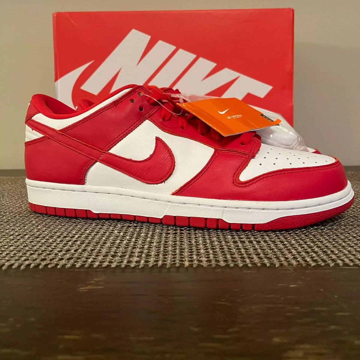 Nike , Dunk Low SP in White / University Red , BNWB 8 US | eBay